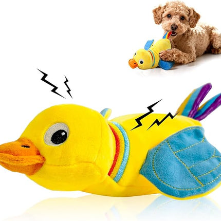 Squeaky Dog Toys, Duck Plush Toy with Crinkle & Squeaker - Puppy Toys to Keep Them Busy, Interactive Chew for Small Medium Dogs