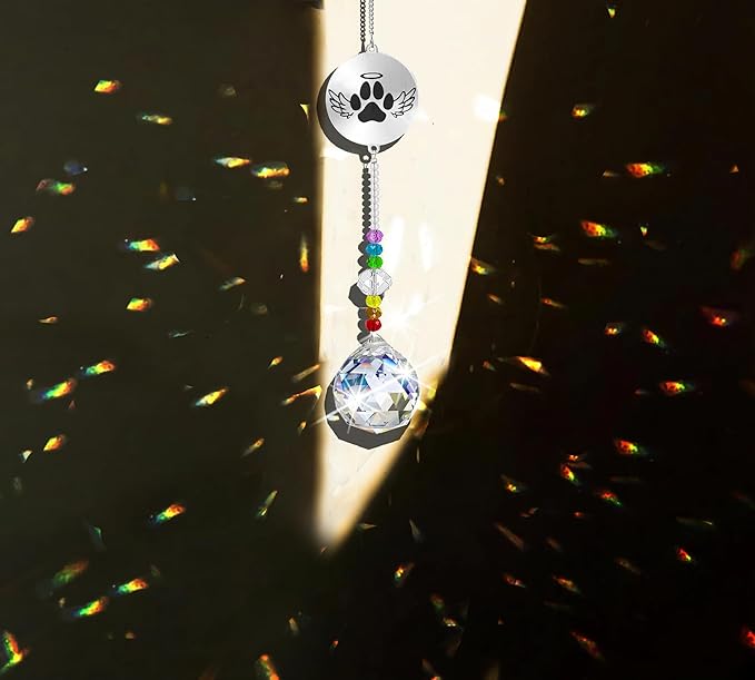 Dog Memorial Gifts for Loss of Dog, Pet Sympathy Gifts Crystal Window Suncatcher,Bereavement Memorial SunCatcher,Remembrance Pet Passing Away Loss(B)