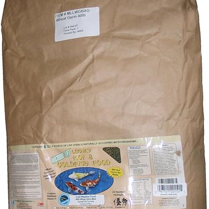 MICROBE-LIFT MLLWGBAG Cold Weather Floating Fish Food Pellets with Wheat Germ for Ponds, Water Gardens, and Fountains, for Live Goldfish and Koi, 40 Pounds