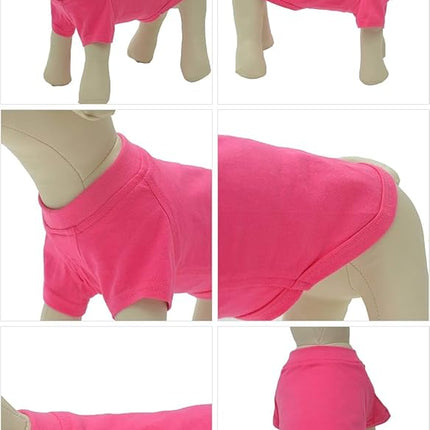 Lovelonglong Bulldog Clothes Dog Clothing Blank T-Shirt Tee Shirts for French Bulldog English Bulldog American Pit Bull Pugs 100% Cotton Skin Care Rose-red B-L