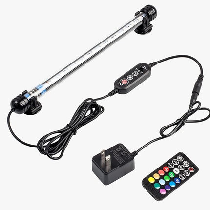 NICREW LED Aquarium Light, 11 Inches Submersible Fish Tank Light, Waterproof Underwater Light with Multicolor Option