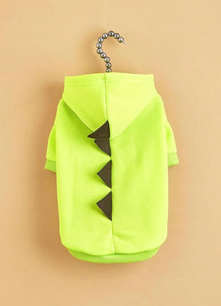 QWINEE Dinosaur Dog Hoodie Dog Warm Jacket Christmas Halloween Dog Costume Dog Clothes for Puppy Kitten Small Medium Dogs Cats Green L