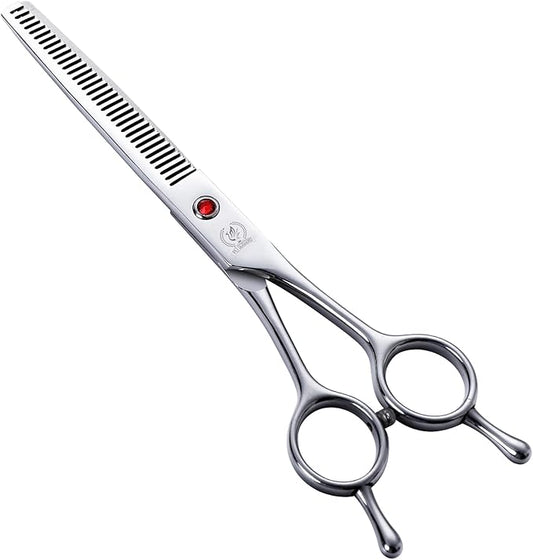 Fenice Peak 6.5" Thinning Scissors for Dog Groming 35 Teeth, 6CR Stainless Steel Dog Grooming Shears, Professional Pet Hair Trimming Thinner Scissor for Face, Body, Paws
