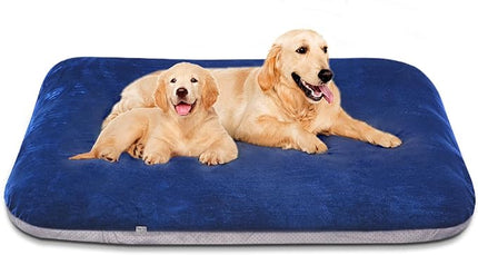 Magic Dog Super Soft Extra Large Dog Bed Jumbo Pet Beds Orthopedic 47 Inch Washable Anti Slip Dog Sleeping Mattress with Removable Cover, Blue XL
