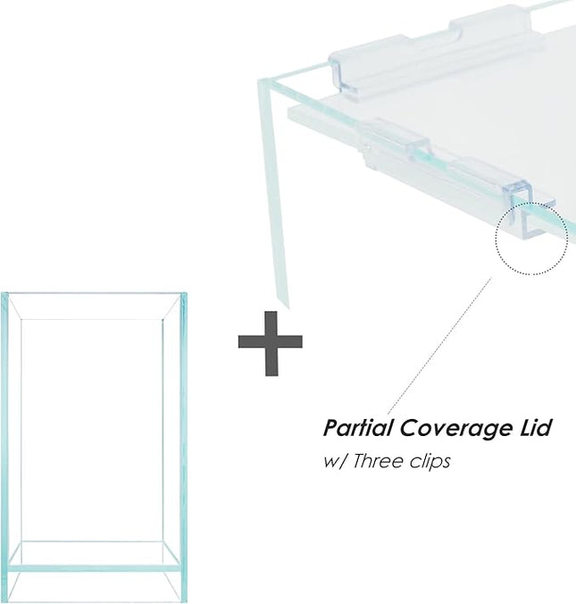 Nano Tall Rimless Aquarium Low Iron Frameless Fish Tank, Extra Clear with Floating Air Style, for Aquariums or Terrariums