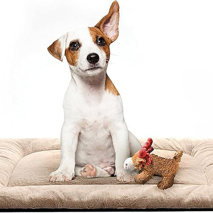 Dog Beds Crate Pad for Medium Dogs Fit Dog Crates,Washable & Anti-Slip Kennel Pad for Dogs Cozy Sleeping Mat,Cream 30inch