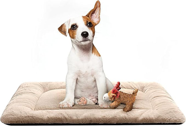 Dog Beds Crate Pad for Medium Dogs Fit Dog Crates,Washable & Anti-Slip Kennel Pad for Dogs Cozy Sleeping Mat,Cream 30inch