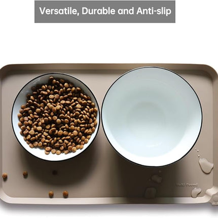 Hoki Found - Waterproof Pet Feeding Mats with High Lips, Multiple Size and Colors -T