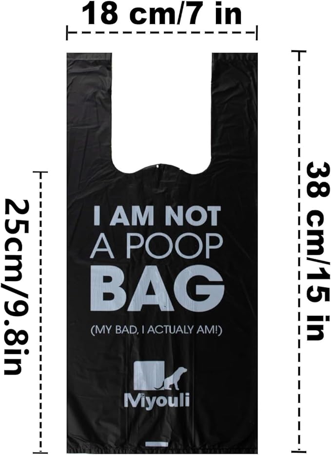 300 Counts Extra Thick Black Pet Poop Waste Bags With Handles for Dogs Ocean Wind-Scented