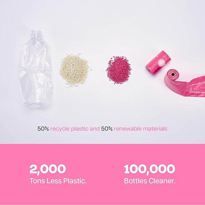 Dog Poop Bags with Handles 30 Rolls 360 Counts Big Sizes Leak Proof and Extra Thick Waste Bags Refill Rolls for Walking Small Medium Large Dogs Cats Litter Rose Scented