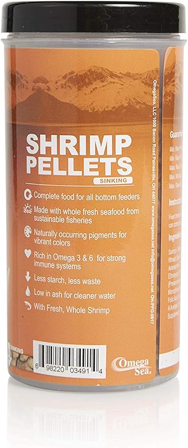 Omega One Sinking Shrimp Pellets, 8mm Pellets, 8.25 oz