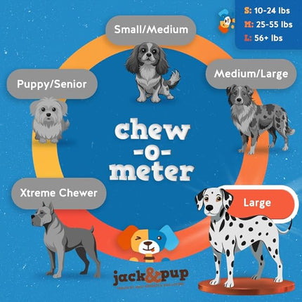 Jack&Pup 6 Inch Jumbo Bully Sticks for Dogs (3 Pack) Single Ingredient Dog Bully Sticks for Large Dogs and Aggressive Chewers