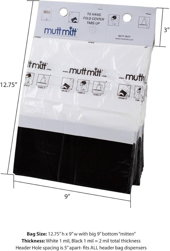 Mutt Mitt® 2-Ply dog waste pick-up bags Dispense-A-Mitt™ - 200 Dog Waste Bags in a wall mountable box.
