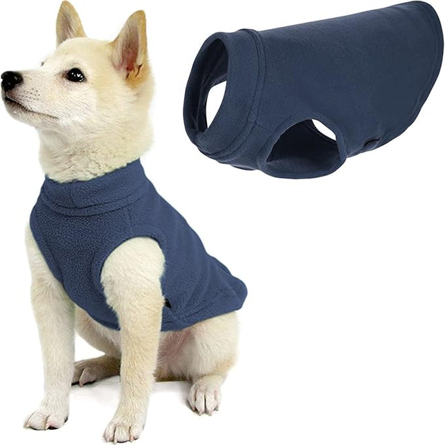 Gooby Stretch Fleece Vest Dog Sweater - Indigo Blue, X-Small - Warm Pullover Super Stretchy Fleece Dog Jacket for Small to Large Dogs