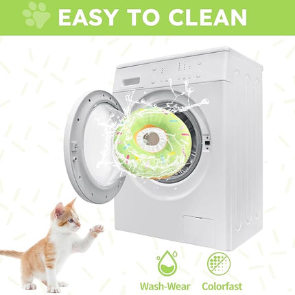 Cat Cone Collar Soft, Cat Recovery Collar for Wound Healing Cute Donut Adjustable Kitten Cones to Stop Licking Comfortable Lightweight Neck Elizabethan Collars for Kittens After Surgery