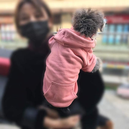 Lovelonglong Blank Basic Hoodie Sweatshirt for Dogs 100% Cotton Fits Small Medium Dachshund Large Dog Lotus-Pink XS