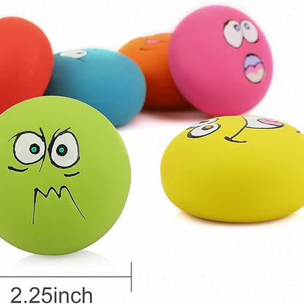 Smile Face Dog Squeaky Toys Soft Latex Squeak Balls for Puppy Small Pet Dogs 6 Pcs/Set