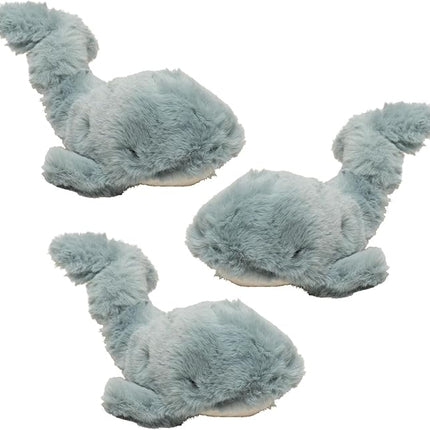 HuggleHounds Wee Huggles Plush Dog Toy - Dog Stuffed Animal Toy, Squeaky Puppy Plush for Small and Medium Sized Dogs, Durable Plushes to Keep Them Busy - Mobie Whales (Pack of 3)