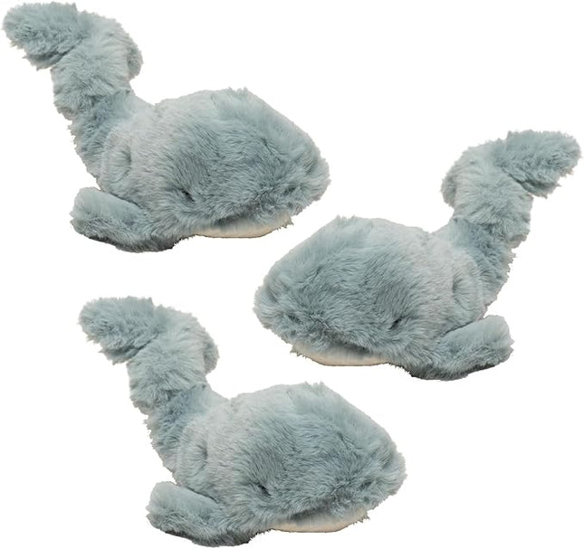 HuggleHounds Wee Huggles Plush Dog Toy - Dog Stuffed Animal Toy, Squeaky Puppy Plush for Small and Medium Sized Dogs, Durable Plushes to Keep Them Busy - Mobie Whales (Pack of 3)