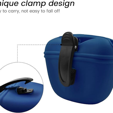 AUDWUD Silicone Dog Treat Pouch,with Dog Training Clicker,Clip on Portable Training Container,Convenient Magnetic Buckle Closing and Upgraded Waist Clip for Enhanced Stability