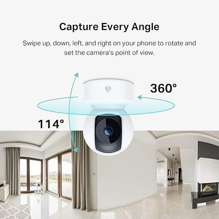 Kasa Smart Kasa 2K QHD Security Camera Pan/Tilt, Starlight Sensor for Color Night Vision,Motion Detection for Baby & Pet Monitor, SD/Cloud Storage,Works with Alexa & Google,Free Expert Support(KC410S)