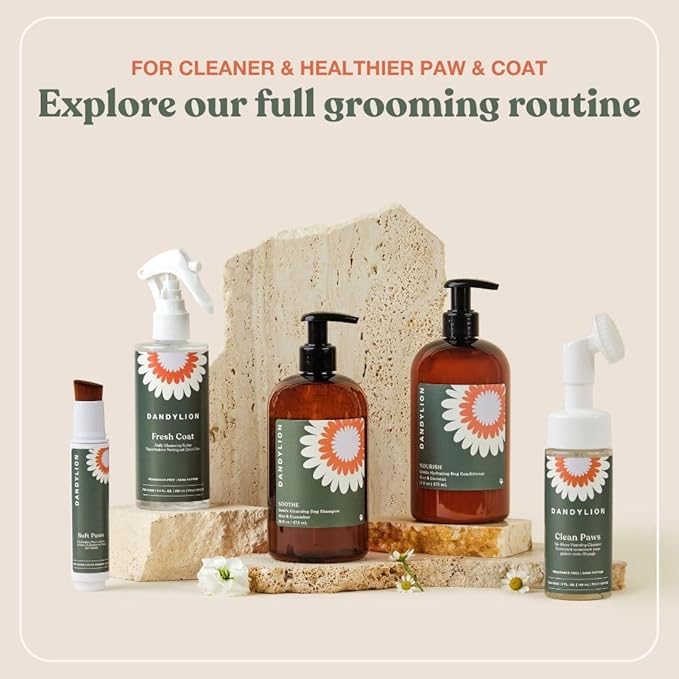 Dandylion Fresh Coat No Rinse Dog Shampoo | Waterless Daily Cleansing Spray for Clean & Fresh Coat | Gentle & Cruelty-Free Dry Shampoo for Dogs | Plant-Based, Fragrance Free & Vet Approved | 8.4 fl oz