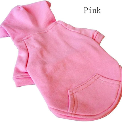 Lovelonglong Blank Basic Hoodie Sweatshirt for Dogs 100% Cotton Fits Small Medium Dachshund Large Dog Pink D-M