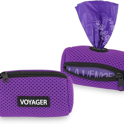 Best Pet Supplies 2-Pack Dog Poop Bag Holder Leash Attachment, Color, Reusable Mesh Dispenser Pouch for Travel, Walking, Park, and Outdoor Use, Soft and Durable with Clip-On - Mesh Purple