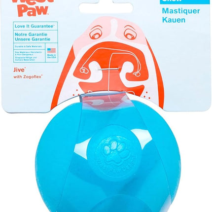 WEST PAW Zogoflex Jive Ball Dog Chew Toy – Bouncing Toys for Dogs, Fetch, Catch, Chewing, Play – Floatable, Recyclable Balls – Latex-Free, Non-Toxic, Dishwasher Safe Dog Toy, Small 2.5", Aqua Blue