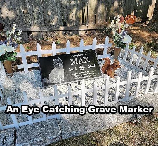 Tombstone For Pet,Personalized Memorial Plaque for Dog,Cat, Custom Gravestone with Photo,Memorial Gifts, Memorial Stone,Animal Headstone,Garden Memorial Stone, Grave Marker, Burrial Plaque(For Pets)