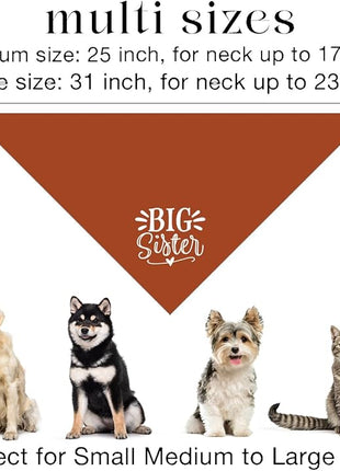 Big Sister Bandanas for Dog, Pet Pregnancy Announcement, Dark Orange Dog Bandana, Dogs Baby Announcement, Pet Bandana for Large Dogs (L)