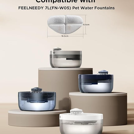 6 Pack of Filter & 6 Pump Sponges FEELNEEDY only for (FN-W05) 7L/1.8Gal Dog Water Fountain, Dog Water Bowl Dispenser