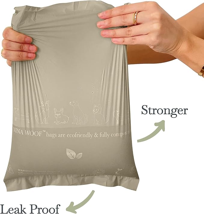 Dog Poop Bags Rolls - 90 Compostable & Biodegradable for Puppy Walks, Travel, Thick Refill Housebreaking dog poo bags Premium Cornstarch Pet Poo Bags Dogs