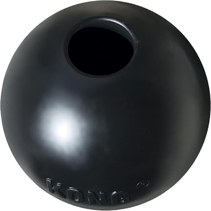 KONG Extreme Ball with Hole - Fetch Toy - Durable Dog Toy for Training, Interactive Playtime & More - Natural KONG Extreme Rubber Ball - Black - For Small Dogs