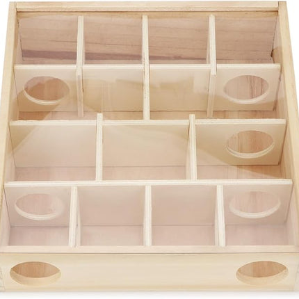 Hypeety Wooden Maze Tunnel Toy with Plastic Cover, Small Pet Animals Activity Sport Labyrinth Dwarf Hamster Play Toys Maze Tunnel Mice Wooden Funny Toy
