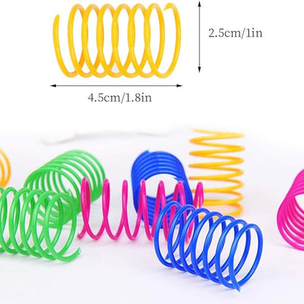 ISMARTEN Cat Spring Toy (60 Pack), Cat Kittens Toys Plastic Coil Spiral Springs for Swatting, Biting, Hunting, and Active Healthy Play (Random Color)