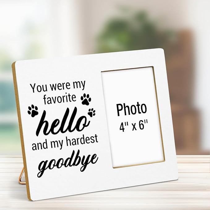 Dog Memorial Gifts for Loss of Dog, Pet Memorial Gift Picture Frame, Sympathy Gifts for Pet Lovers, Cat Passing Away Bereavement Remembrance Wood Photo Frames, 4 x 6 Inch Photo