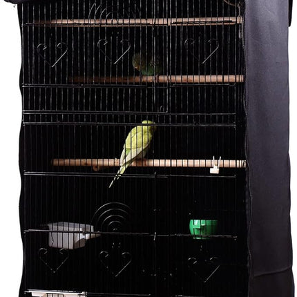 Bird Cage Cover(Black) Good Night Birdcage Cover Black-Out Birdcage Cover Durable Breathable Washable Material… (18.1Lx14.1Wx36H)