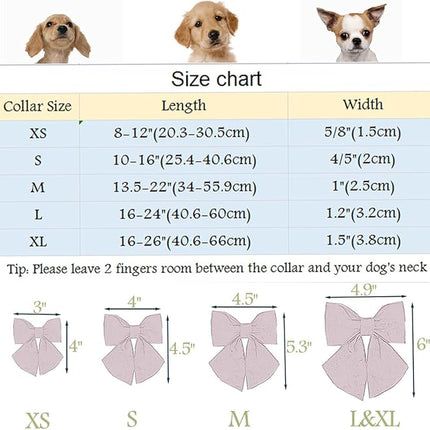 ARING PET Valentine's Day Dog Collar-Adorable Pink Heart Dog Collar with Sailor Bowtie, Comfortable Girl Dog Collars with Metal Buckle