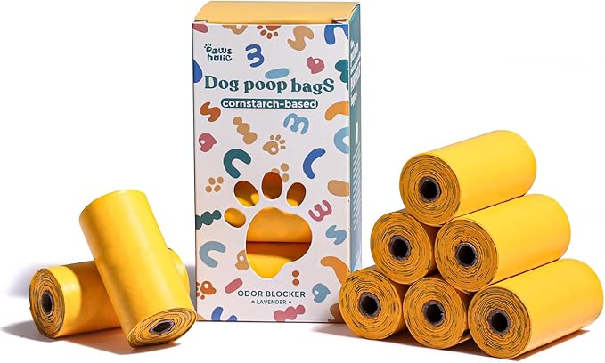 Dog Poop Bags Rolls Guaranteed Leak Proof and Extra thick Poop Bags for Dogs,120 Count 8 Rolls,Lavender Scented, Doggie Poop Bag for Puppy and Big Dogs
