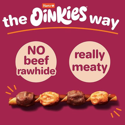 New! Hartz Oinkies Hearty Kabob Dog Treats with 100% Real Chicken, Duck, Sweet Potato & Carrot, Rawhide-Free, Natural Dog Treats, Highly Digestible Long Lasting Chews, 36 Count