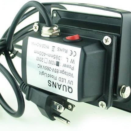 QUANS 110V 10W UV Ultra Violet LED Black Light for Curing Glue, Resin Cure 3D Printer, Blacklight, Fishing Aquarium, Party Supplies, Neon Glow in The Dark, with US Plug