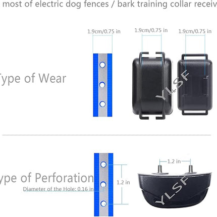 Dog Collar Strap for Most of Electronic Training Shock Collar Receivers-Adjustable Durable Waterproof Odorless 3/4 Inch Collar Replacement for Barking Fence-Pet TPU Collar Strap