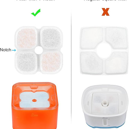 Crystal Cat Water Fountain Stainless Steel with 4 Filters and 4 Sponges, 101oz/3L Pet Fountain with LED Light for Cats and Dogs (Orange)