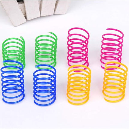 ISMARTEN Cat Spring Toy (60 Pack), Cat Kittens Toys Plastic Coil Spiral Springs for Swatting, Biting, Hunting, and Active Healthy Play (Random Color)