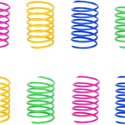 ISMARTEN Cat Spring Toy (60 Pack), Cat Kittens Toys Plastic Coil Spiral Springs for Swatting, Biting, Hunting, and Active Healthy Play (Random Color)