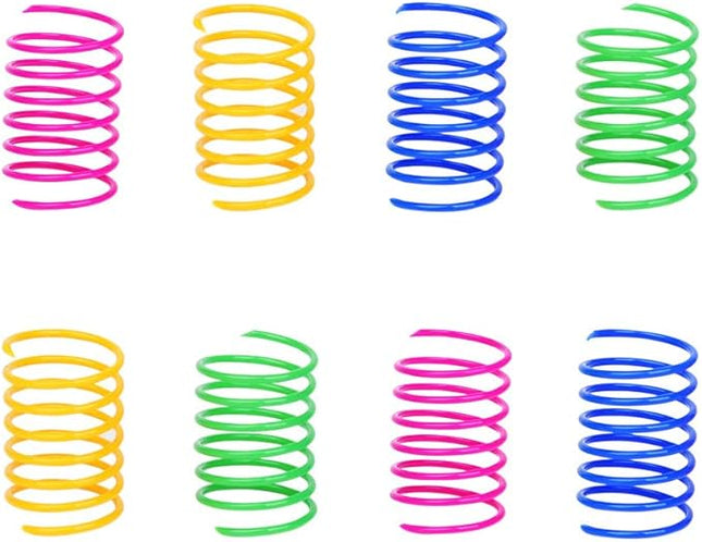 ISMARTEN Cat Spring Toy (60 Pack), Cat Kittens Toys Plastic Coil Spiral Springs for Swatting, Biting, Hunting, and Active Healthy Play (Random Color)