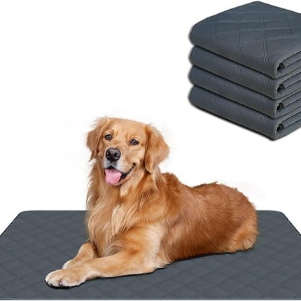 RIOUSSI Washable Pee Pads for Dogs, Reusable, Absorbent, Leakproof, Non Slip Pet Puppy Pads for Potty Training. Dark Gray, 24x36 Inch(4pack)