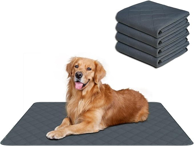 RIOUSSI Washable Pee Pads for Dogs, Reusable, Absorbent, Leakproof, Non Slip Pet Puppy Pads for Potty Training. Dark Gray, 24x36 Inch(4pack)