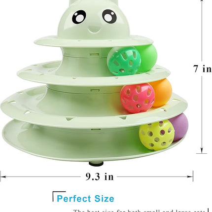 UPSKY Cat Toy Roller 3-Level Turntable Cat Toy Balls with Six Colorful Balls Interactive Kitten Fun Mental Physical Exercise Puzzle Toys